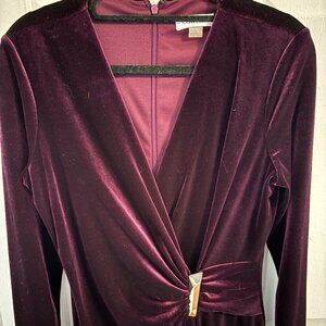 Velvet Purple Midi Dress